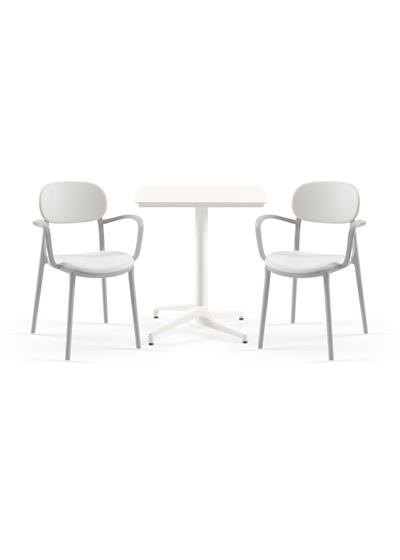 TİLİA BİSTRO SET MOON MASA SABİT 70X70 CM KARE - DUO KOLTUK