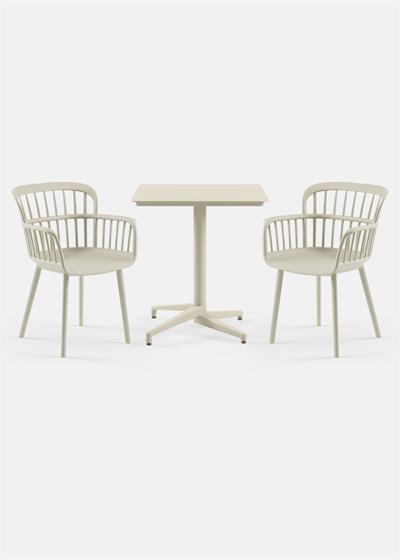 TİLİA BİSTRO SET MOON MASA SABİT 70X70 KARE - EVA-P KOLTUK