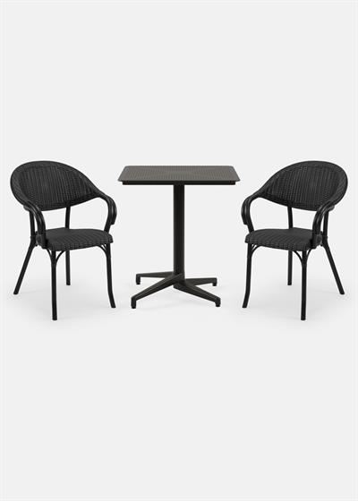 TİLİA BİSTRO SET MOON MASA SABİT 70X70 KARE - FLASH-R KOLTUK