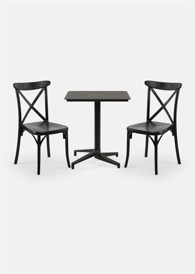 TİLİA BİSTRO SET MOON MASA SABİT 70X70 KARE - CAPRİ SANDALYE