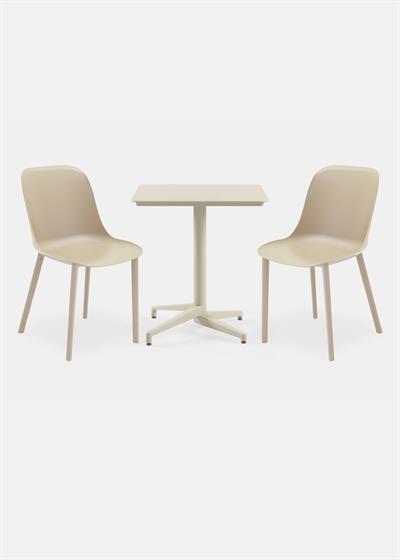 TİLİA BİSTRO SET MOON MASA SABİT 70X70 KARE - SHELL-P SANDALYE