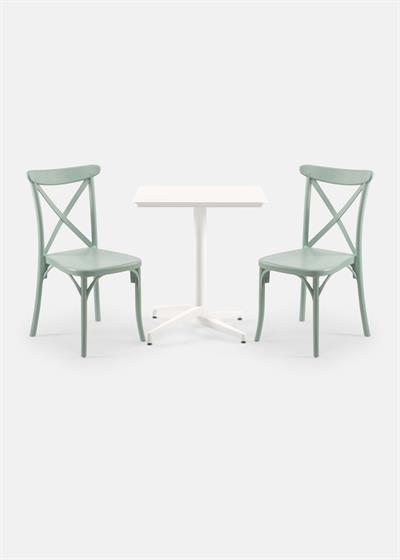 TİLİA BİSTRO SET MOON MASA SABİT 70X70 KARE - CAPRİ SANDALYE