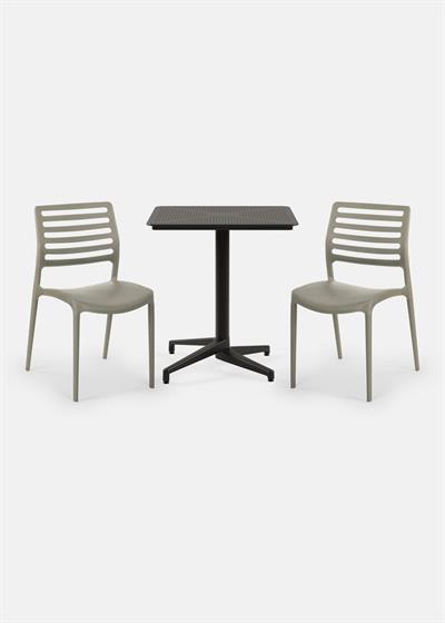 TİLİA BİSTRO SET MOON MASA SABİT 70X70 KARE - LOUİSE SANDALYE