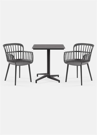 TİLİA BİSTRO SET MOON MASA SABİT 70X70 KARE - EVA-P KOLTUK