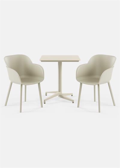 TİLİA BİSTRO SET MOON MASA SABİT 70X70 KARE - SHELL-P KOLTUK