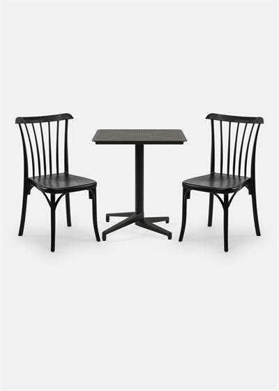 TİLİA BİSTRO SET MOON MASA SABİT 70X70 KARE - GOZO SANDALYE