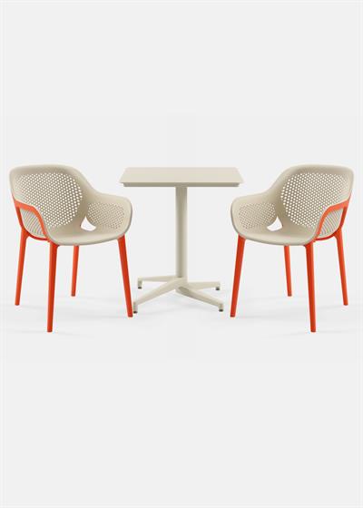 TİLİA BİSTRO SET MOON MASA SABİT 70X70 KARE - ATRA KOLTUK