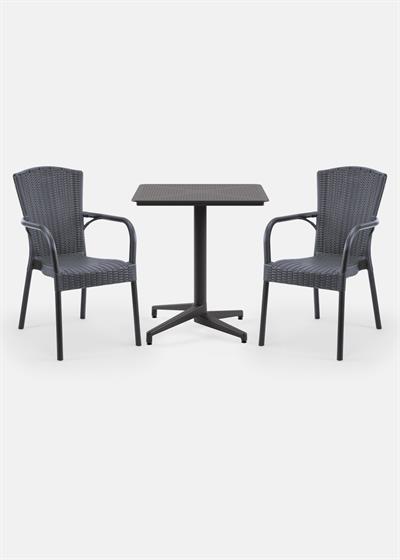 TİLİA BİSTRO SET MOON MASA SABİT 70X70 KARE - ROYAL KOLTUK