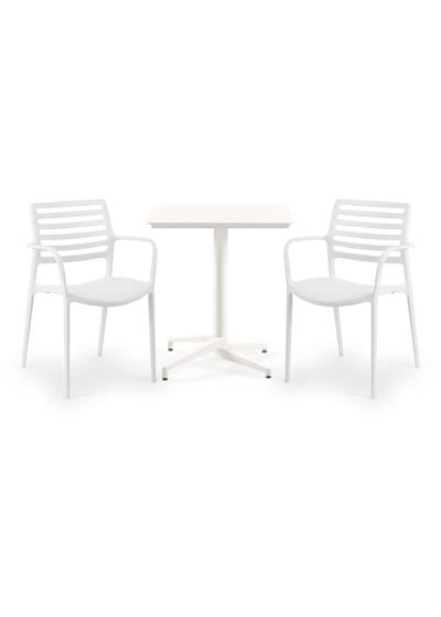 TİLİA BİSTRO SET MOON MASA SABİT 70X70 KARE - LOUİSE-XL KOLTUK
