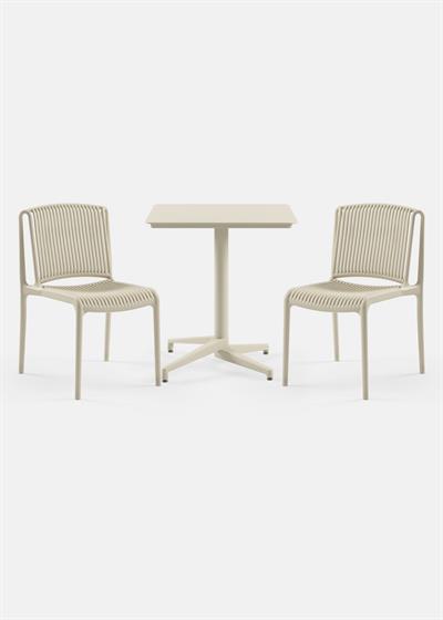 TİLİA BİSTRO SET MOON MASA SABİT 70X70 KARE - NES SANDALYE