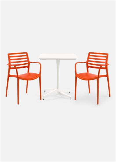 TİLİA BİSTRO SET MOON MASA SABİT 70X70 KARE - LOUİSE-XL KOLTUK