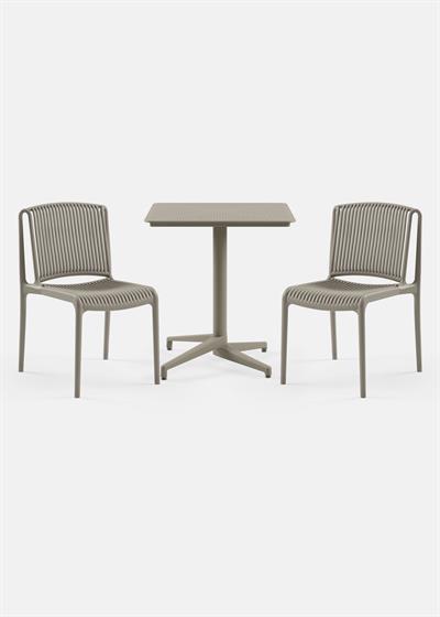 TİLİA BİSTRO SET MOON MASA SABİT 70X70 KARE - NES SANDALYE