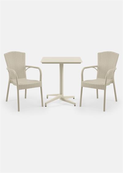 TİLİA BİSTRO SET MOON MASA SABİT 70X70 KARE - ROYAL KOLTUK
