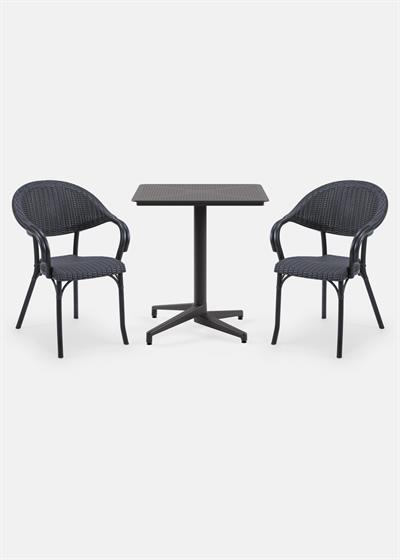 TİLİA BİSTRO SET MOON MASA SABİT 70X70 KARE - FLASH-R KOLTUK