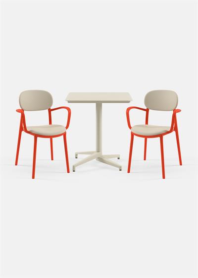 TİLİA BİSTRO SET MOON MASA SABİT 70X70 CM KARE - DUO KOLTUK