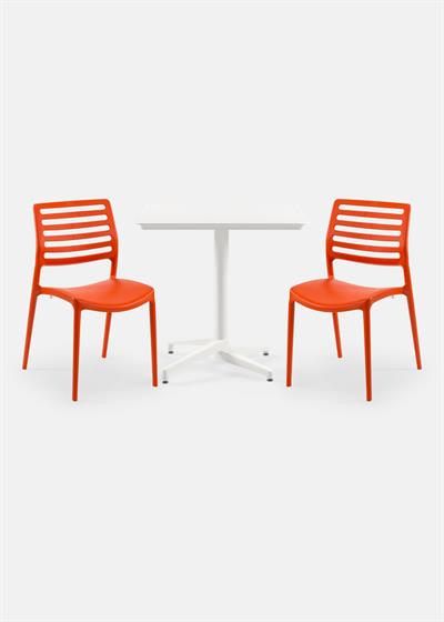 TİLİA BİSTRO SET MOON MASA SABİT 80X80 KARE - LOUİSE SANDALYE