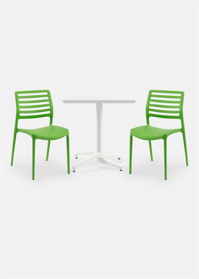 TİLİA BİSTRO SET MOON MASA SABİT 80X80 KARE - LOUİSE SANDALYE
