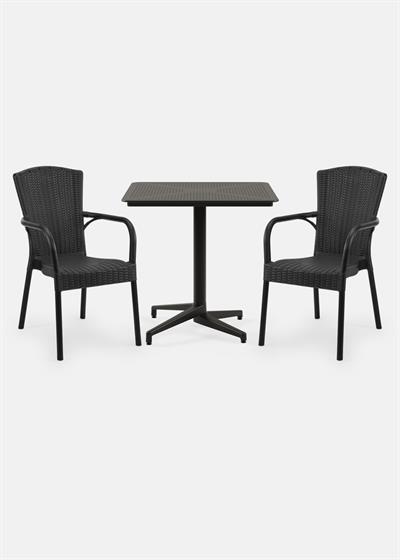 TİLİA BİSTRO SET MOON MASA SABİT 80X80 KARE - ROYAL KOLTUK