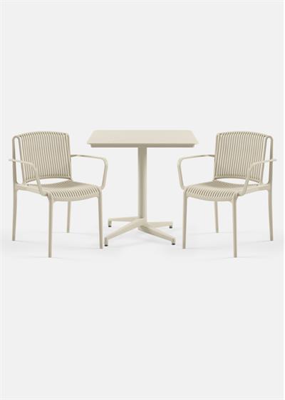 TİLİA BİSTRO SET MOON MASA SABİT 80X80 KARE - NES KOLTUK