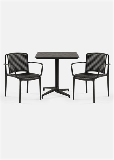 TİLİA BİSTRO SET MOON MASA SABİT 80X80 KARE - NES KOLTUK