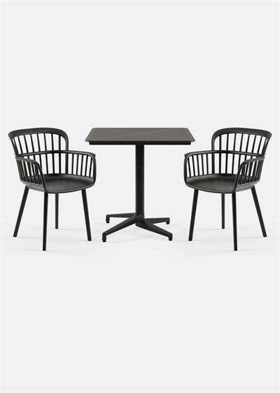 TİLİA BİSTRO SET MOON MASA SABİT 80X80 KARE - EVA-P KOLTUK