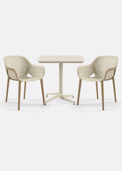 TİLİA BİSTRO SET MOON MASA SABİT 80X80 KARE - ATRA KOLTUK