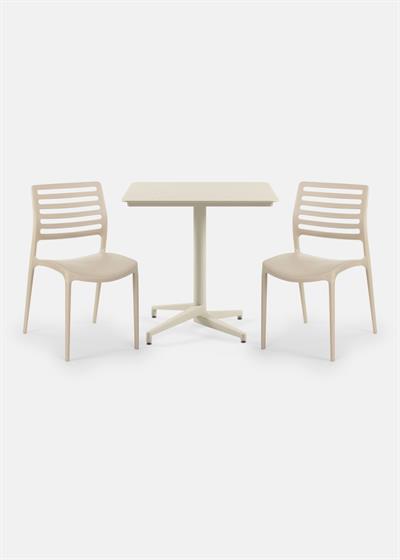 TİLİA BİSTRO SET MOON MASA SABİT 80X80 KARE - LOUİSE SANDALYE