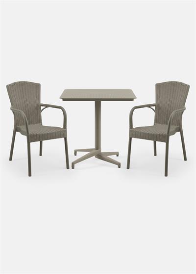 TİLİA BİSTRO SET MOON MASA SABİT 80X80 KARE - ROYAL KOLTUK