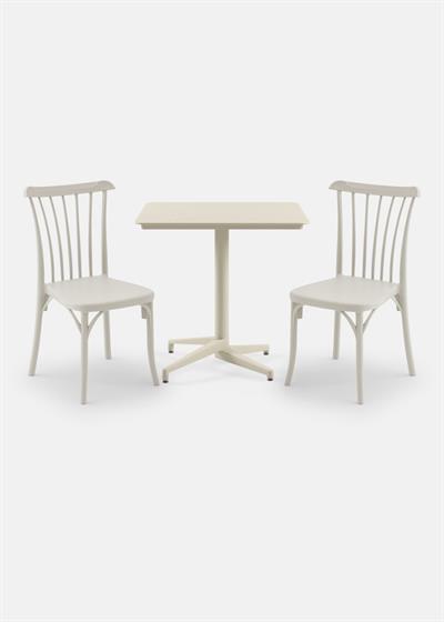 TİLİA BİSTRO SET MOON MASA SABİT 80X80 KARE - GOZO SANDALYE