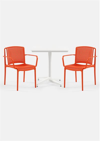 TİLİA BİSTRO SET MOON MASA SABİT 80X80 KARE - NES KOLTUK