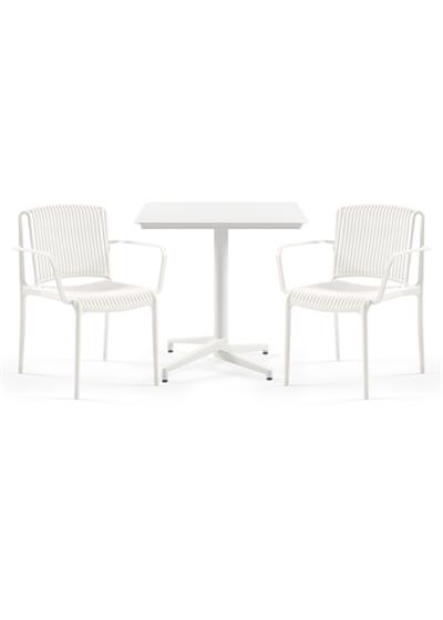 TİLİA BİSTRO SET MOON MASA SABİT 80X80 KARE - NES KOLTUK