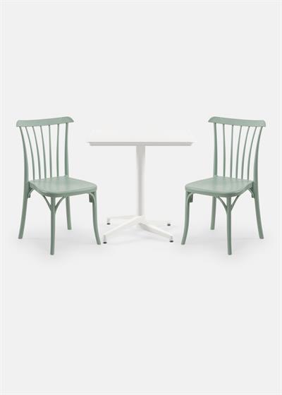 TİLİA BİSTRO SET MOON MASA SABİT 80X80 KARE - GOZO SANDALYE