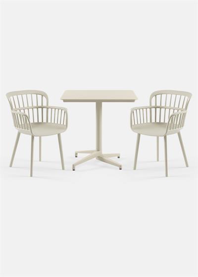TİLİA BİSTRO SET MOON MASA SABİT 80X80 KARE - EVA-P KOLTUK
