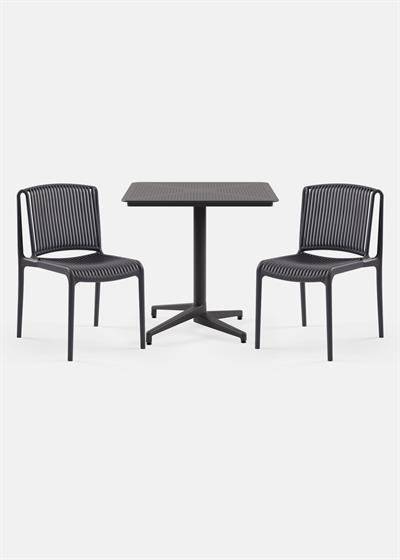 TİLİA BİSTRO SET MOON MASA SABİT 80X80 KARE - NES SANDALYE