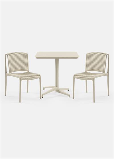 TİLİA BİSTRO SET MOON MASA SABİT 80X80 KARE - NES SANDALYE