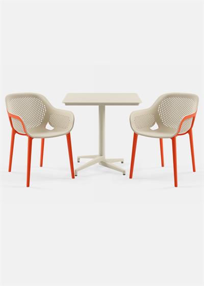 TİLİA BİSTRO SET MOON MASA SABİT 80X80 KARE - ATRA KOLTUK