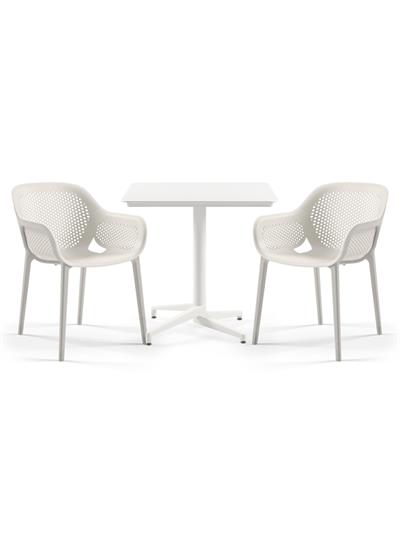 TİLİA BİSTRO SET MOON MASA SABİT 80X80 KARE - ATRA KOLTUK