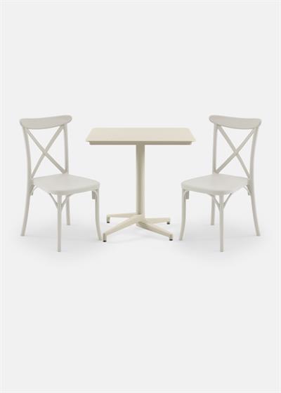 TİLİA BİSTRO SET MOON MASA SABİT 80X80 KARE - CAPRİ SANDALYE