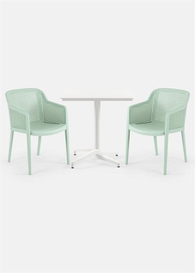 TİLİA 80X80 KARE MOON MASA SABİT - OCTA KOLTUK BİSTRO SET 