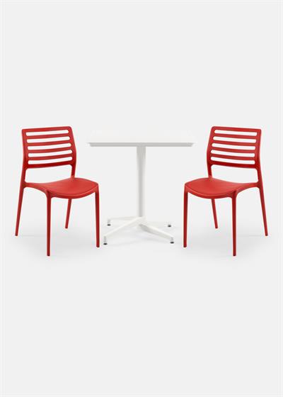 TİLİA BİSTRO SET MOON MASA SABİT 80X80 KARE - LOUİSE SANDALYE