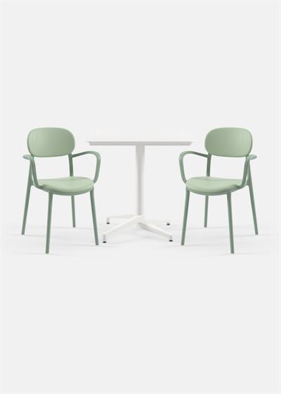 TİLİA BİSTRO SET MOON MASA SABİT 80X80 CM KARE - DUO KOLTUK