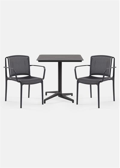 TİLİA BİSTRO SET MOON MASA SABİT 80X80 KARE - NES KOLTUK