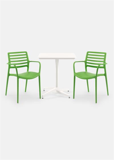 TİLİA BİSTRO SET MOON MASA SABİT 80X80 KARE - LOUİSE-XL KOLTUK