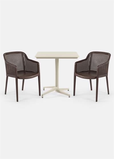 TİLİA 80X80 KARE MOON MASA SABİT - OCTA KOLTUK BİSTRO SET 
