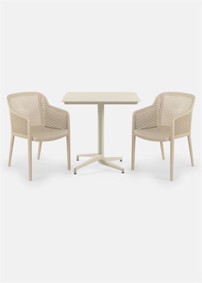 TİLİA 80X80 KARE MOON MASA SABİT - OCTA KOLTUK BİSTRO SET 