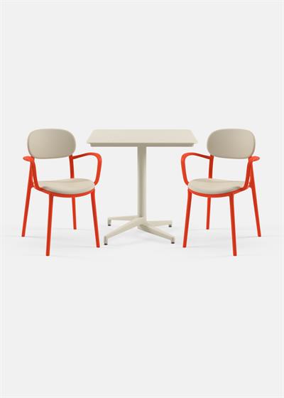 TİLİA BİSTRO SET MOON MASA SABİT 80X80 CM KARE - DUO KOLTUK