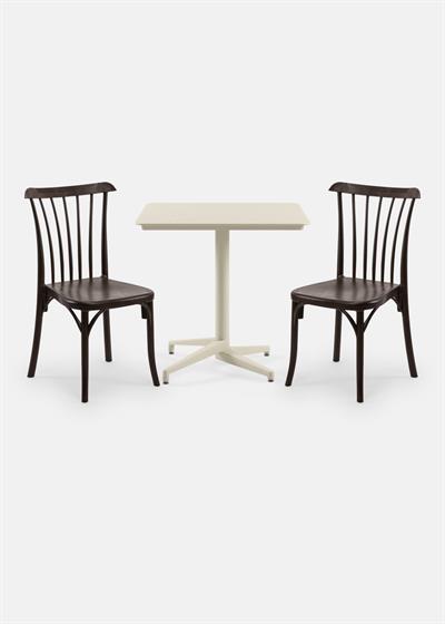 TİLİA BİSTRO SET MOON MASA SABİT 80X80 KARE - GOZO SANDALYE