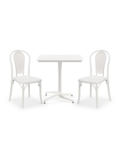 TİLİA BİSTRO SET MOON MASA SABİT 80X80 KARE - SOZO-C SANDALYE