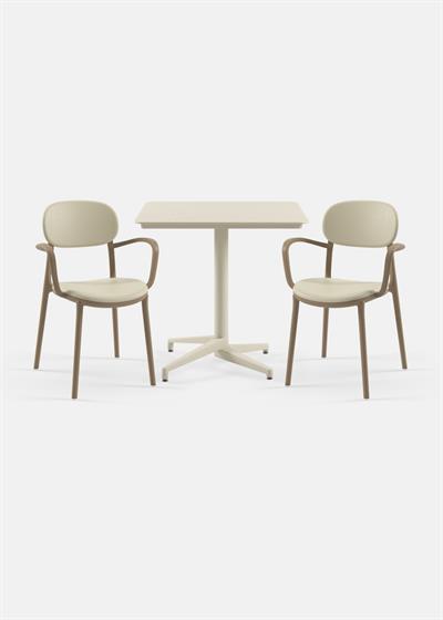 TİLİA BİSTRO SET MOON MASA SABİT 80X80 CM KARE - DUO KOLTUK