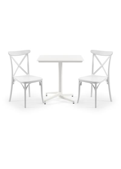 TİLİA BİSTRO SET MOON MASA SABİT 80X80 KARE - CAPRİ SANDALYE